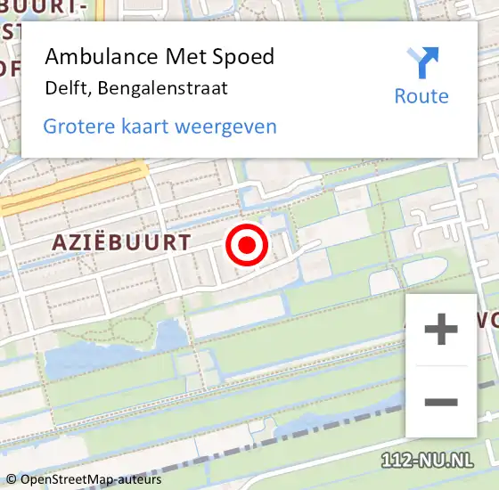 Locatie op kaart van de 112 melding: Ambulance Met Spoed Naar Delft, Bengalenstraat op 4 mei 2021 17:54