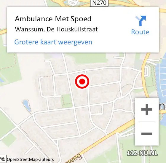 Locatie op kaart van de 112 melding: Ambulance Met Spoed Naar Wanssum, De Houskuilstraat op 9 juni 2014 18:05