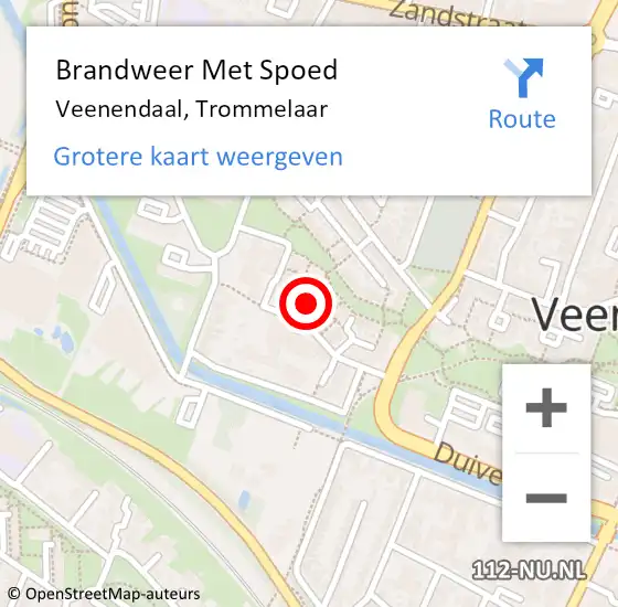 Locatie op kaart van de 112 melding: Brandweer Met Spoed Naar Veenendaal, Trommelaar op 4 mei 2021 19:11