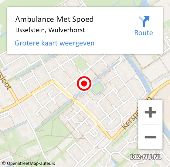 Locatie op kaart van de 112 melding: Ambulance Met Spoed Naar IJsselstein, Wulverhorst op 4 oktober 2013 14:54