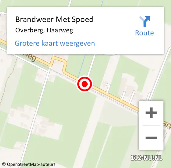 Locatie op kaart van de 112 melding: Brandweer Met Spoed Naar Overberg, Haarweg op 4 mei 2021 21:15