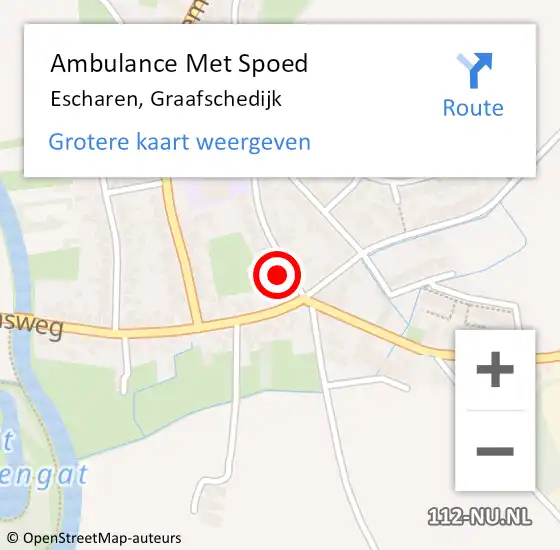 Locatie op kaart van de 112 melding: Ambulance Met Spoed Naar Escharen, Graafschedijk op 9 juni 2014 18:24