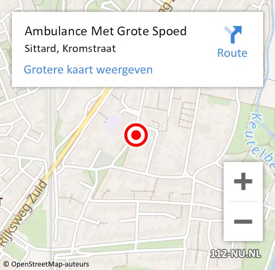 Locatie op kaart van de 112 melding: Ambulance Met Grote Spoed Naar Sittard, Kromstraat op 9 juni 2014 18:24