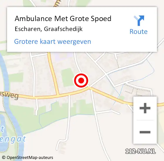 Locatie op kaart van de 112 melding: Ambulance Met Grote Spoed Naar Escharen, Graafschedijk op 9 juni 2014 18:26