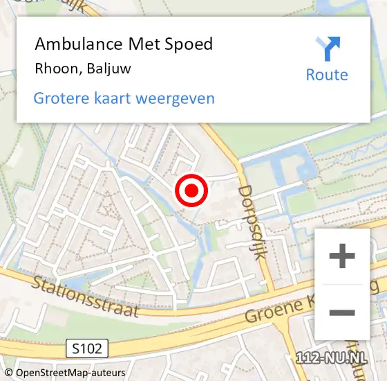 Locatie op kaart van de 112 melding: Ambulance Met Spoed Naar Rhoon, Baljuw op 4 mei 2021 23:10