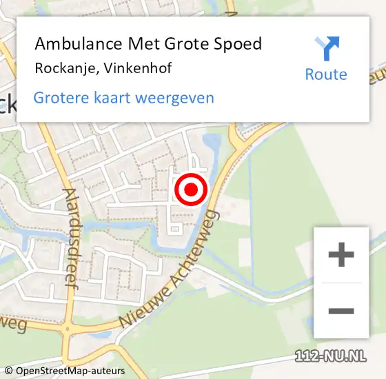 Locatie op kaart van de 112 melding: Ambulance Met Grote Spoed Naar Rockanje, Vinkenhof op 5 mei 2021 08:45