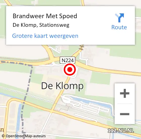 Locatie op kaart van de 112 melding: Brandweer Met Spoed Naar De Klomp, Stationsweg op 5 mei 2021 09:58