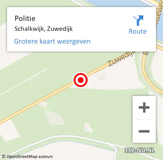 Locatie op kaart van de 112 melding: Politie Schalkwijk, Zuwedijk op 5 mei 2021 10:03