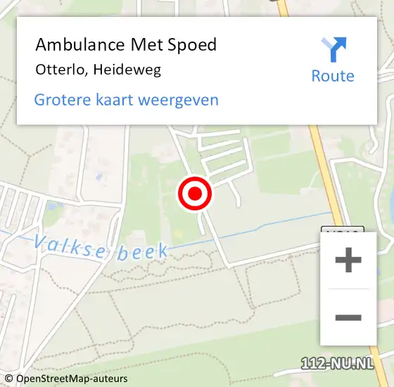 Locatie op kaart van de 112 melding: Ambulance Met Spoed Naar Otterlo, Heideweg op 5 mei 2021 11:13