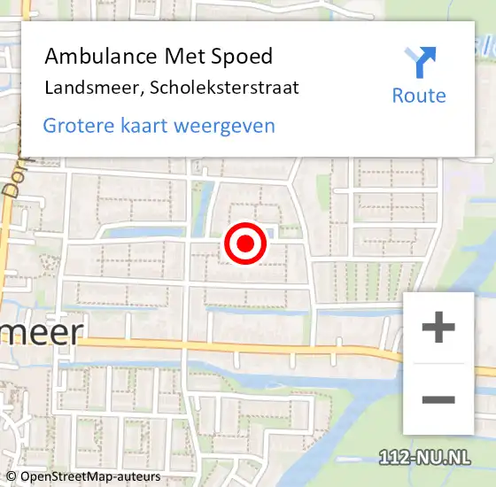 Locatie op kaart van de 112 melding: Ambulance Met Spoed Naar Landsmeer, Scholeksterstraat op 5 mei 2021 11:20