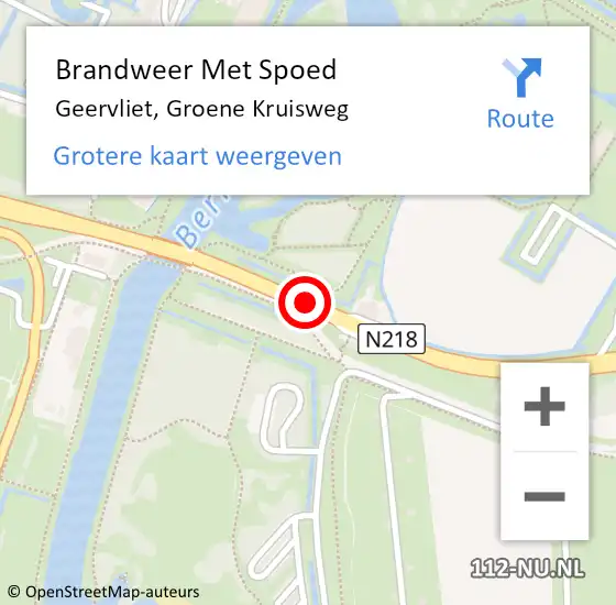 Locatie op kaart van de 112 melding: Brandweer Met Spoed Naar Geervliet, Groene Kruisweg op 5 mei 2021 12:28