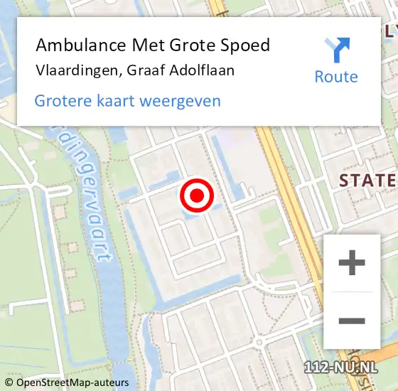 Locatie op kaart van de 112 melding: Ambulance Met Grote Spoed Naar Vlaardingen, Graaf Adolflaan op 5 mei 2021 14:56