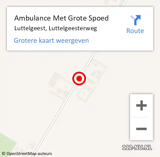 Locatie op kaart van de 112 melding: Ambulance Met Grote Spoed Naar Luttelgeest, Luttelgeesterweg op 5 mei 2021 15:19