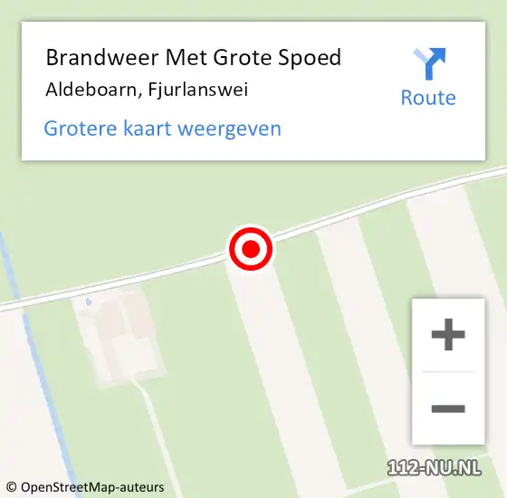 Locatie op kaart van de 112 melding: Brandweer Met Grote Spoed Naar Aldeboarn, Fjurlanswei op 5 mei 2021 16:36