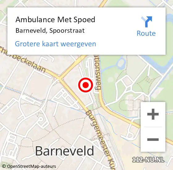 Locatie op kaart van de 112 melding: Ambulance Met Spoed Naar Barneveld, Spoorstraat op 5 mei 2021 17:12