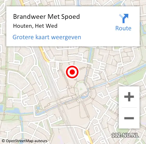 Locatie op kaart van de 112 melding: Brandweer Met Spoed Naar Houten, Het Wed op 5 mei 2021 17:28