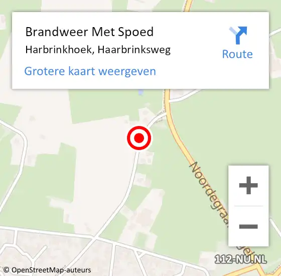 Locatie op kaart van de 112 melding: Brandweer Met Spoed Naar Harbrinkhoek, Haarbrinksweg op 5 mei 2021 19:10