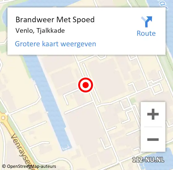 Locatie op kaart van de 112 melding: Brandweer Met Spoed Naar Venlo, Tjalkkade op 5 mei 2021 19:53