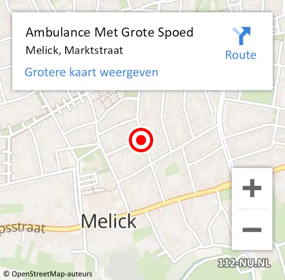 Locatie op kaart van de 112 melding: Ambulance Met Grote Spoed Naar Melick, Marktstraat op 5 mei 2021 20:57