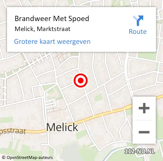 Locatie op kaart van de 112 melding: Brandweer Met Spoed Naar Melick, Marktstraat op 5 mei 2021 21:44