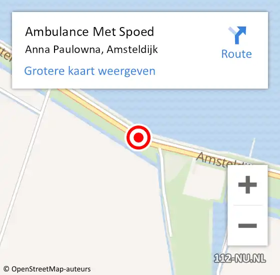 Locatie op kaart van de 112 melding: Ambulance Met Spoed Naar Anna Paulowna, Amsteldijk op 5 mei 2021 22:16