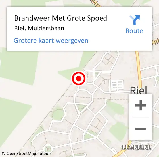 Locatie op kaart van de 112 melding: Brandweer Met Grote Spoed Naar Riel, Muldersbaan op 6 mei 2021 07:21