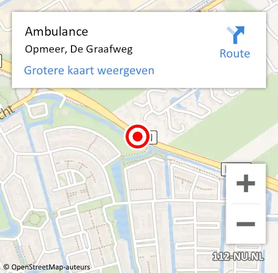 Locatie op kaart van de 112 melding: Ambulance Opmeer, De Graafweg op 6 mei 2021 10:18