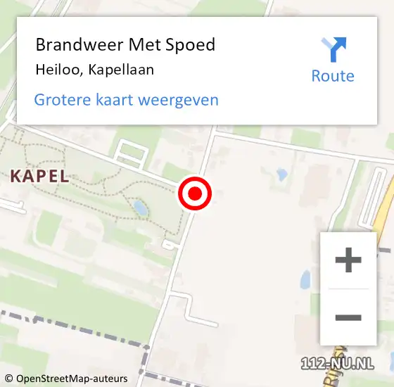 Locatie op kaart van de 112 melding: Brandweer Met Spoed Naar Heiloo, Kapellaan op 6 mei 2021 10:52