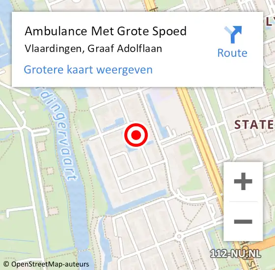 Locatie op kaart van de 112 melding: Ambulance Met Grote Spoed Naar Vlaardingen, Graaf Adolflaan op 6 mei 2021 10:57