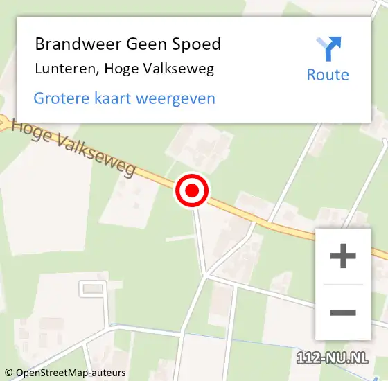 Locatie op kaart van de 112 melding: Brandweer Geen Spoed Naar Lunteren, Hoge Valkseweg op 6 mei 2021 13:32