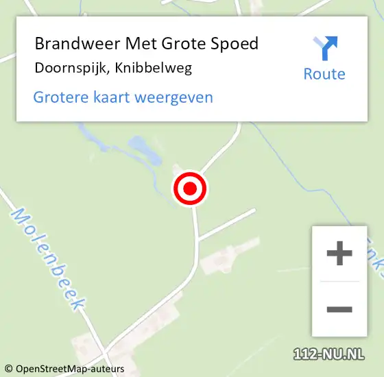 Locatie op kaart van de 112 melding: Brandweer Met Grote Spoed Naar Doornspijk, Knibbelweg op 6 mei 2021 14:36