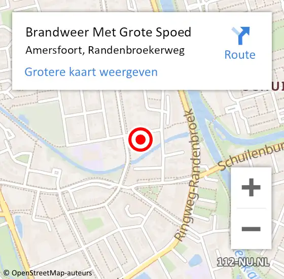 Locatie op kaart van de 112 melding: Brandweer Met Grote Spoed Naar Amersfoort, Randenbroekerweg op 6 mei 2021 15:04