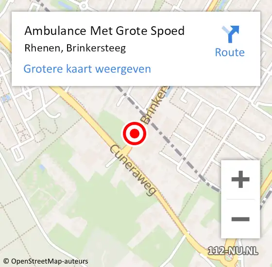 Locatie op kaart van de 112 melding: Ambulance Met Grote Spoed Naar Rhenen, Brinkersteeg op 6 mei 2021 15:15