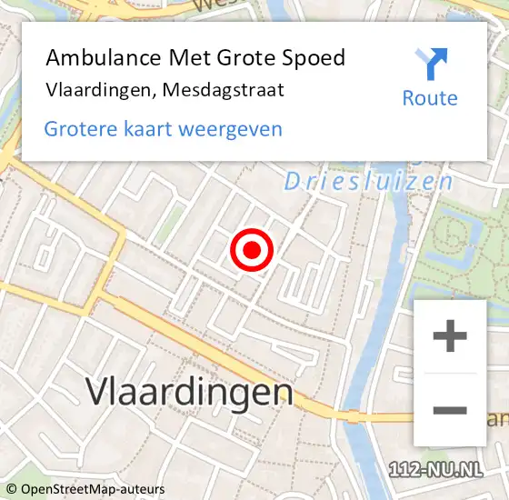 Locatie op kaart van de 112 melding: Ambulance Met Grote Spoed Naar Vlaardingen, Mesdagstraat op 6 mei 2021 18:01