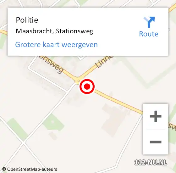 Locatie op kaart van de 112 melding: Politie Maasbracht, Stationsweg op 6 mei 2021 18:49