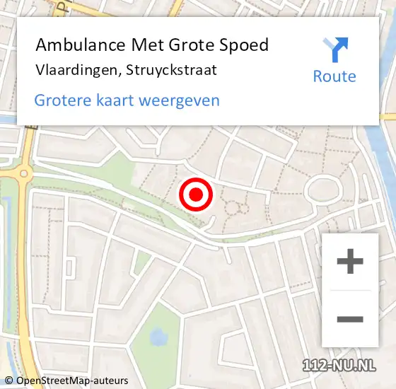 Locatie op kaart van de 112 melding: Ambulance Met Grote Spoed Naar Vlaardingen, Struyckstraat op 6 mei 2021 19:58