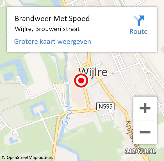 Locatie op kaart van de 112 melding: Brandweer Met Spoed Naar Wijlre, Brouwerijstraat op 6 mei 2021 22:40