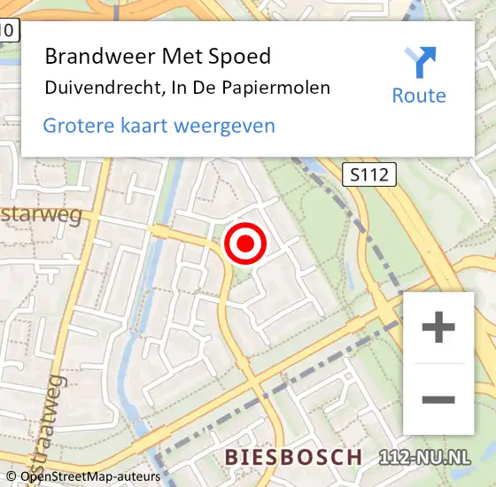 Locatie op kaart van de 112 melding: Brandweer Met Spoed Naar Duivendrecht, In De Papiermolen op 7 mei 2021 11:30