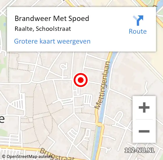 Locatie op kaart van de 112 melding: Brandweer Met Spoed Naar Raalte, Schoolstraat op 7 mei 2021 15:25