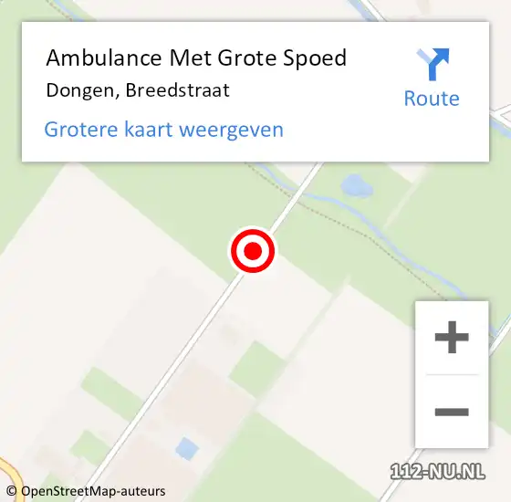 Locatie op kaart van de 112 melding: Ambulance Met Grote Spoed Naar Dongen, Breedstraat op 7 mei 2021 17:14