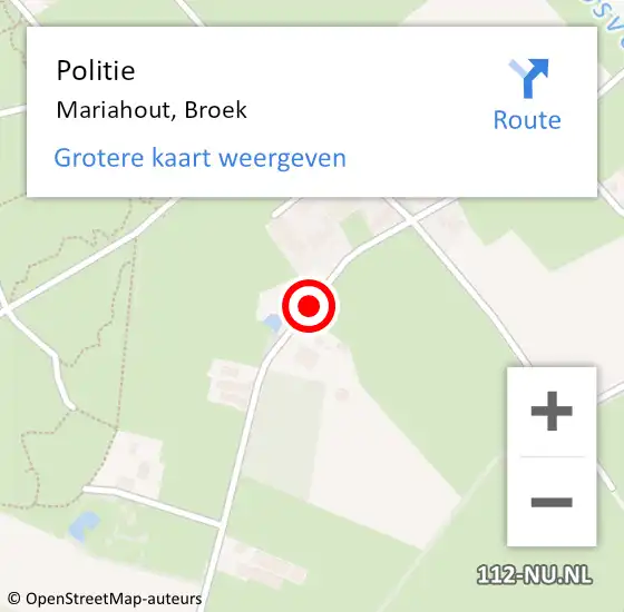Locatie op kaart van de 112 melding: Politie Mariahout, Broek op 7 mei 2021 17:37