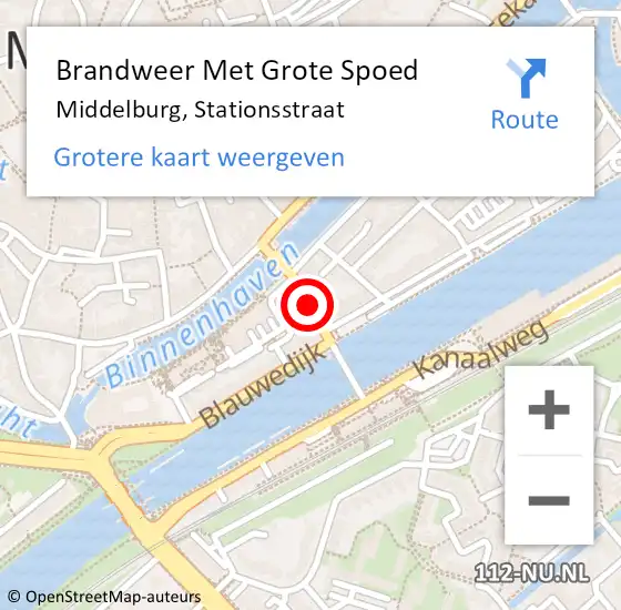 Locatie op kaart van de 112 melding: Brandweer Met Grote Spoed Naar Middelburg, Stationsstraat op 7 mei 2021 17:37
