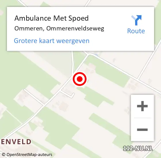 Locatie op kaart van de 112 melding: Ambulance Met Spoed Naar Ommeren, Ommerenveldseweg op 10 juni 2014 01:01