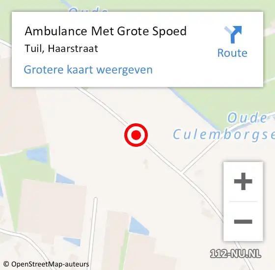 Locatie op kaart van de 112 melding: Ambulance Met Grote Spoed Naar Tuil, Haarstraat op 7 mei 2021 20:50