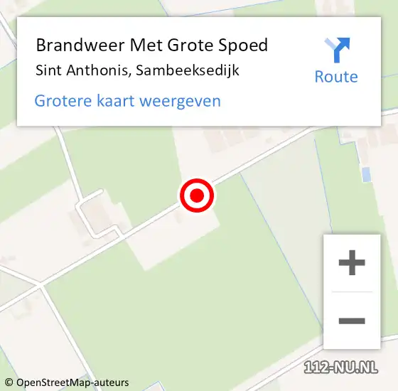Locatie op kaart van de 112 melding: Brandweer Met Grote Spoed Naar Sint Anthonis, Sambeeksedijk op 7 mei 2021 22:26