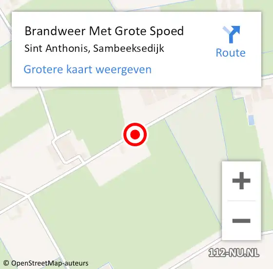 Locatie op kaart van de 112 melding: Brandweer Met Grote Spoed Naar Sint Anthonis, Sambeeksedijk op 7 mei 2021 22:51