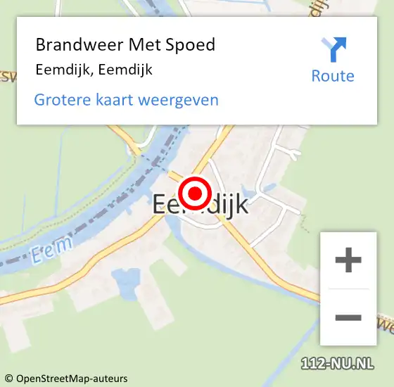 Locatie op kaart van de 112 melding: Brandweer Met Spoed Naar Eemdijk, Eemdijk op 8 mei 2021 00:45