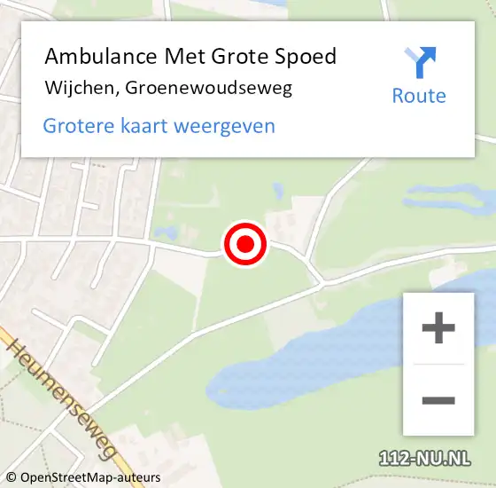 Locatie op kaart van de 112 melding: Ambulance Met Grote Spoed Naar Wijchen, Groenewoudseweg op 8 mei 2021 01:23