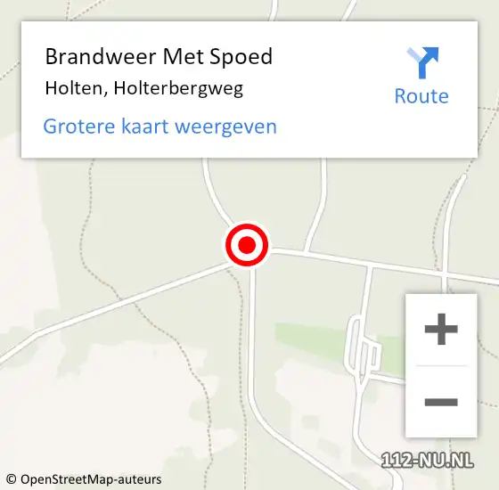 Locatie op kaart van de 112 melding: Brandweer Met Spoed Naar Holten, Holterbergweg op 8 mei 2021 02:11