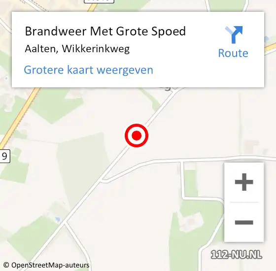 Locatie op kaart van de 112 melding: Brandweer Met Grote Spoed Naar Aalten, Wikkerinkweg op 4 oktober 2013 15:16